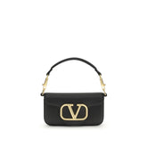 Valentino Garavani Black Calf Leather Bos Taurus Shoulder Bag